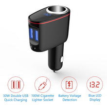Load image into Gallery viewer, Multifunctional Car Cigarette Lighter 100W One for Two High Power Charger, S-06A, S-06 Bluetooth