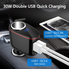 Load image into Gallery viewer, Multifunctional Car Cigarette Lighter 100W One for Two High Power Charger, S-06A, S-06 Bluetooth
