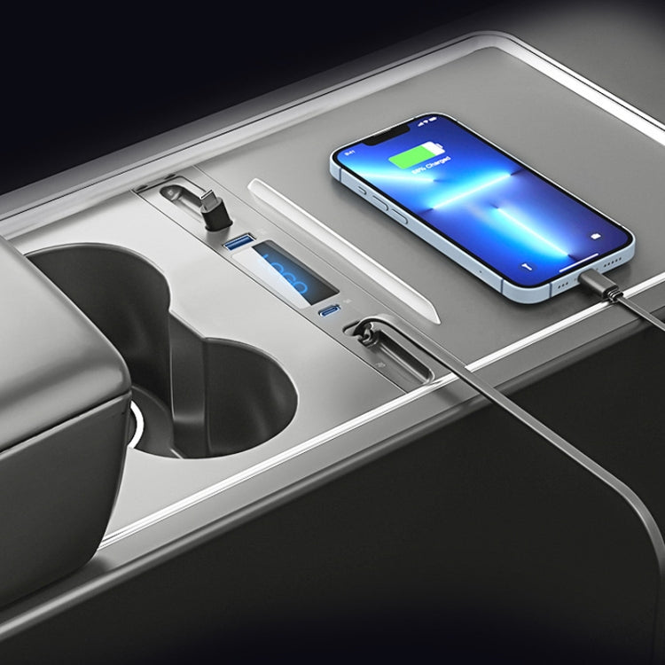 For Tesla Model 3 / Y 27W Quick Interior Charger Intelligent USB-C/Type-C Docking Station HUB, PT-DSL-2 Type-C
