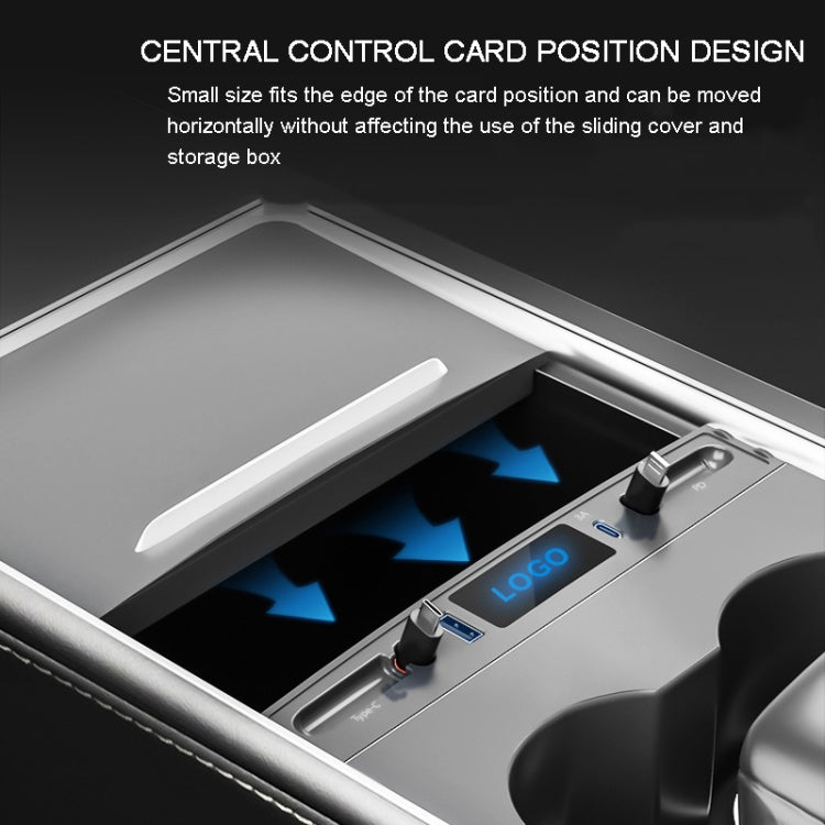 For Tesla Model 3 / Y 27W Quick Interior Charger Intelligent USB-C/Type-C Docking Station HUB, PT-DSL-2 Type-C
