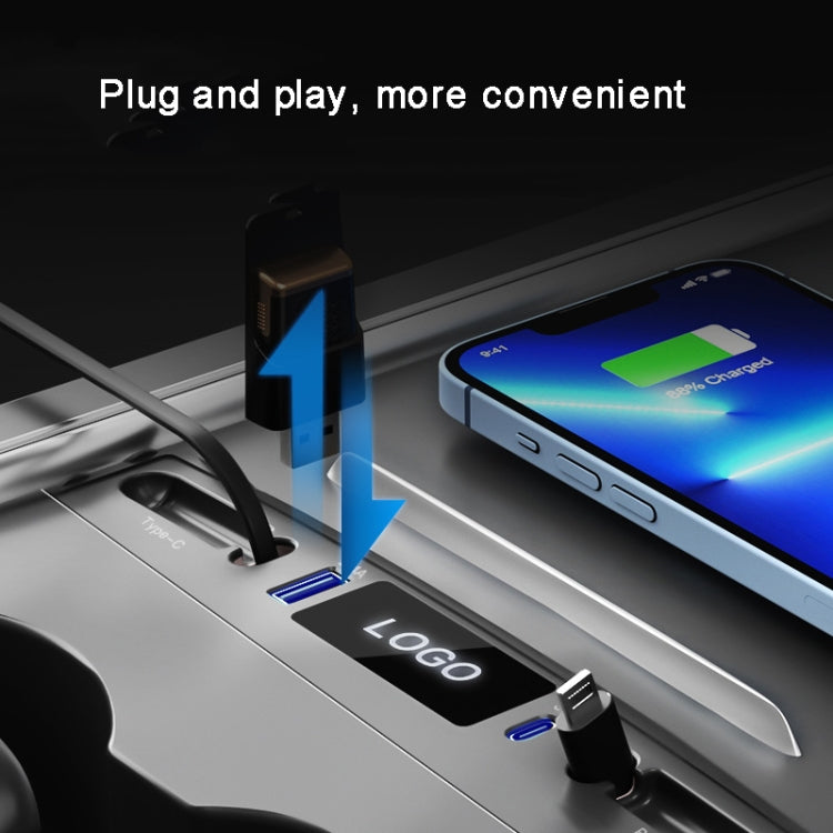 For Tesla Model 3 / Y 27W Quick Interior Charger Intelligent USB-C/Type-C Docking Station HUB, PT-DSL-2 Type-C