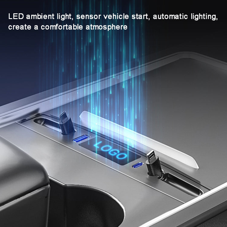 For Tesla Model 3 / Y 27W Quick Interior Charger Intelligent USB-C/Type-C Docking Station HUB, PT-DSL-2 Type-C