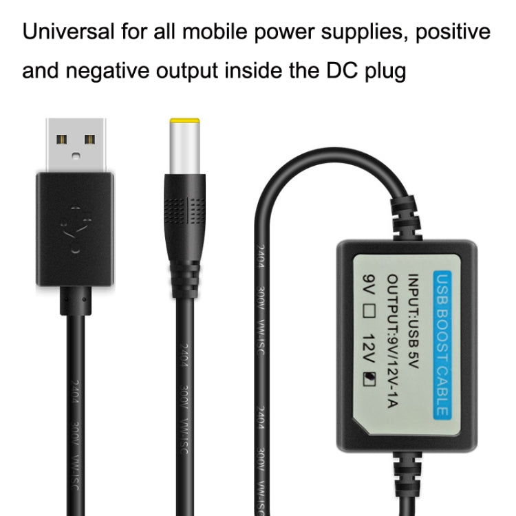USB Booster Line Mobile Power Cord, 2pcs DC 5V to 9V, 2pcs DC 5V to 12V