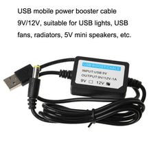 Load image into Gallery viewer, USB Booster Line Mobile Power Cord, 2pcs DC 5V to 9V, 2pcs DC 5V to 12V