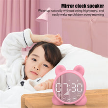 Load image into Gallery viewer, P1 Mini Card Mirror Clock Wireless Bluetooth Speaker with FM Radio