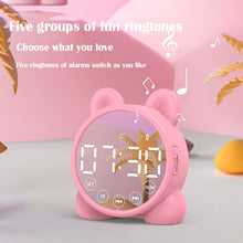 Load image into Gallery viewer, P1 Mini Card Mirror Clock Wireless Bluetooth Speaker with FM Radio