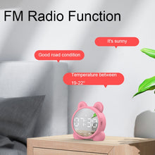 Load image into Gallery viewer, P1 Mini Card Mirror Clock Wireless Bluetooth Speaker with FM Radio