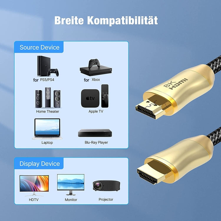 HDMI 2.1 Version 8K 60Hz For PS4 Cable Projector Notebook Set-Top Box Cable, HD803 1m, HD803 1.5m, HD803 2m, HD803 3m, HD803 5m, HD803 10m, HD803 15m