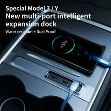 Load image into Gallery viewer, For Tesla Model 3/Y Car T09 Center Console 27W 3-in-1 USB Hub Docking Station, T09