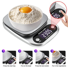 Load image into Gallery viewer, Small Multifunctional Kitchen High Precision Electronic Scale LCD Digital Display Food Scale, 3kg/ 0.1g, 5kg/ 0.1g, 10kg/ 1g