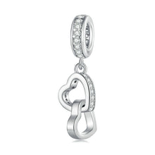 Load image into Gallery viewer, Sterling Silver S925 Interlocking Love Platinum Zircon Heart Shape Pendant, SCC2455