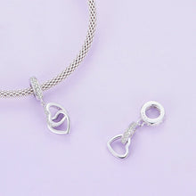 Load image into Gallery viewer, Sterling Silver S925 Interlocking Love Platinum Zircon Heart Shape Pendant, SCC2455