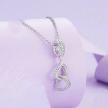 Load image into Gallery viewer, Sterling Silver S925 Interlocking Love Platinum Zircon Heart Shape Pendant, SCC2455