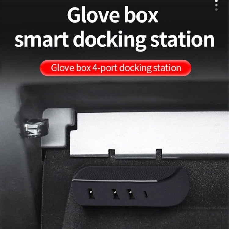 For Tesla Model 3/Y Car AH37 3 USB  +1 Type-C/USB-C Port Hub Docking Station, AH37