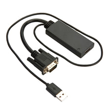 Load image into Gallery viewer, HD55Y VGA To HDMI Adapter Cable VGA+USB To HD 1080P Converter With Power Supply, VGA+USB To HDMI