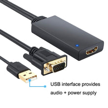 Load image into Gallery viewer, HD55Y VGA To HDMI Adapter Cable VGA+USB To HD 1080P Converter With Power Supply, VGA+USB To HDMI