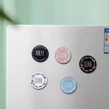 Load image into Gallery viewer, Dishwasher Round Magnet Clean Dirty Sign Double-Sided Dishwasher Magnet Cover