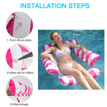 Load image into Gallery viewer, 4-tube PVC Inflatable Foldable Floating Row Summer Swimming Pool Water Hammock