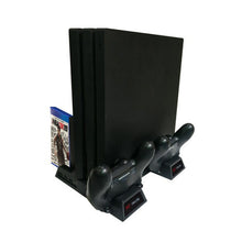 Load image into Gallery viewer, For PS4 / PS4 Slim / PS4 Pro Cooling Fan Stand Console Vertical Stand Cooler with Dual Controller Charger, JL-P1908