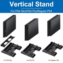 Load image into Gallery viewer, For PS4 / PS4 Slim / PS4 Pro Cooling Fan Stand Console Vertical Stand Cooler with Dual Controller Charger, JL-P1908