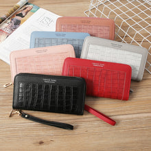 Load image into Gallery viewer, Single Zipper Ladies Wallet Long Wallet Crocodile Coin Purse Student Clutch