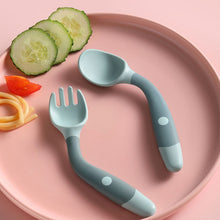 Load image into Gallery viewer, Children Eating Training Tableware Baby Bendable Silicone Soft Spoon, Green, Pink, Yellow, Purple, Boxed Green, Boxed Pink, Boxed Yellow, Boxed Purple