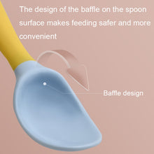 Load image into Gallery viewer, Children Eating Training Tableware Baby Bendable Silicone Soft Spoon, Green, Pink, Yellow, Purple, Boxed Green, Boxed Pink, Boxed Yellow, Boxed Purple
