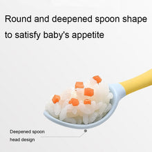 Load image into Gallery viewer, Children Eating Training Tableware Baby Bendable Silicone Soft Spoon, Green, Pink, Yellow, Purple, Boxed Green, Boxed Pink, Boxed Yellow, Boxed Purple