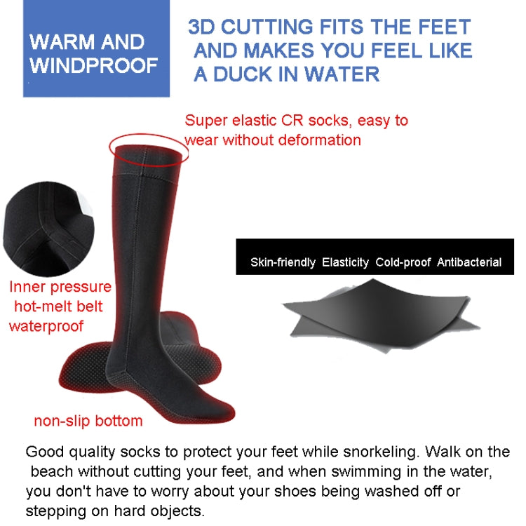 3mm Diving Socks Swimming Warm Deep Diving Waterproof Long Tube Beach Socks