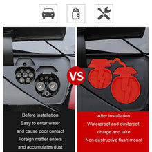 Load image into Gallery viewer, For Tesla Model3/Y 2pcs Charging Port Silicone Dustproof Waterproof Cover, Split Black, Split Red, Split Blue, Conjoined Black, Conjoined Red, Conjoined Blue, EU Standard Black