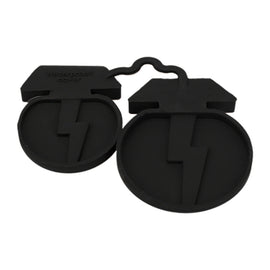 For Tesla Model3/Y 2pcs Charging Port Silicone Dustproof Waterproof Cover, Conjoined Black, Conjoined Red, Conjoined Blue