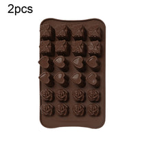 Load image into Gallery viewer, 2pcs Silicone Chocolate Mold Jelly Christmas Candy Cake Mould, Style:, Gift Box, Shell, Star, Heart To Heart