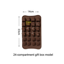 Load image into Gallery viewer, 2pcs Silicone Chocolate Mold Jelly Christmas Candy Cake Mould, Style:, Gift Box, Shell, Star, Heart To Heart