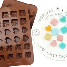 Load image into Gallery viewer, 2pcs Silicone Chocolate Mold Jelly Christmas Candy Cake Mould, Style:, Gift Box, Shell, Star, Heart To Heart