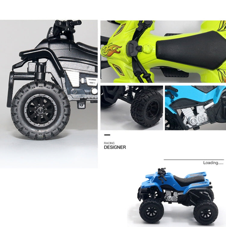1:36 Simulated Beach Four-wheel Off-road Motorcycle Model Children Toy Car, Motorcycle Black, Motorcycle Blue