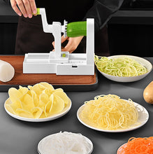 Load image into Gallery viewer, Grater Vegetable Potato Spiral Slicer Whirlwind Fruit Vegetable Spiral Machine, White, Green