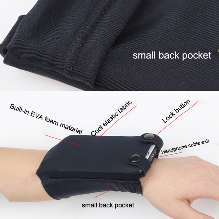 7 Inch Mobile Phone Outdoor Sports Wrist Bag Elastic Close-fitting Mini Arm Bag