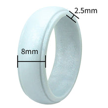 Load image into Gallery viewer, SH800-140 8mm Wide Curved Radian Step Silicone Ring, No.7, No.8, No.9, No.10, No.11, No.12