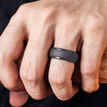 Load image into Gallery viewer, SH800-140 8mm Wide Curved Radian Step Silicone Ring, No.13, No.14