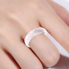 Load image into Gallery viewer, SH100 5.7mm Wide Silicone Ring Glitter Couple Ring, No.4, No.5, No.6, No.7