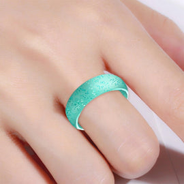 SH100 5.7mm Wide Silicone Ring Glitter Couple Ring, No.8, No.9, No.10