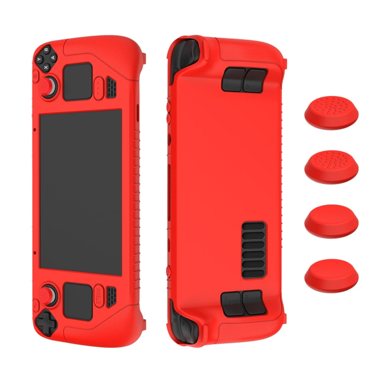 For Steam Deck Game Controller Soft Silicone Protective Cover Case With 4pcs Key Cap, SD001 (Luminous Green), SD001 (Black), SD001 (Red), SD001 (Luminous Blue)