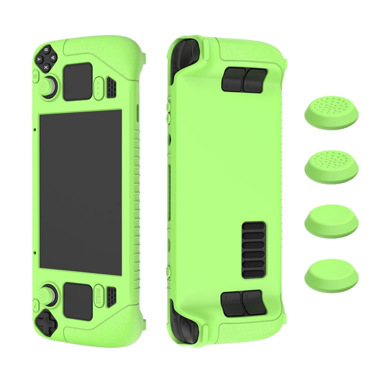 For Steam Deck Game Controller Soft Silicone Protective Cover Case With 4pcs Key Cap, SD001 (Luminous Green), SD001 (Black), SD001 (Red), SD001 (Luminous Blue)