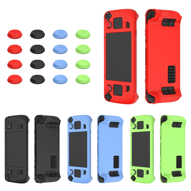 For Steam Deck Game Controller Soft Silicone Protective Cover Case With 4pcs Key Cap, SD001 (Luminous Green), SD001 (Black), SD001 (Red), SD001 (Luminous Blue)