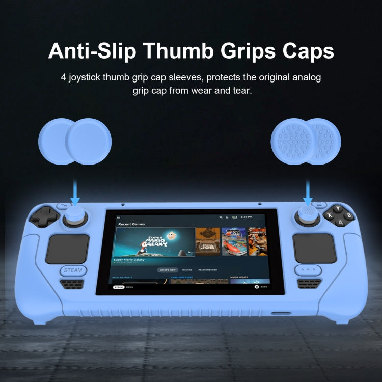 For Steam Deck Game Controller Soft Silicone Protective Cover Case With 4pcs Key Cap, SD001 (Luminous Green), SD001 (Black), SD001 (Red), SD001 (Luminous Blue)