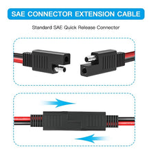 Load image into Gallery viewer, 2pcs 20A Solar Car Battery SAE Power Extension Cable, 15cm, 30cm, 100cm