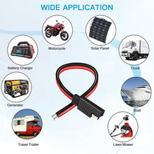 Load image into Gallery viewer, 2pcs 20A Solar Car Battery SAE Power Extension Cable, 15cm, 30cm, 100cm