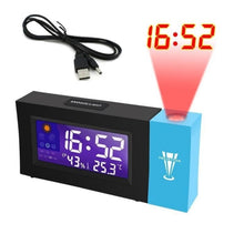 Load image into Gallery viewer, 8290 Electronic Colour Screen Weather Clock Weather Forecast Projection Clock Rotatable Digital Clock, Without USB Cable, With USB Cable