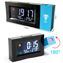 Load image into Gallery viewer, 8290 Electronic Colour Screen Weather Clock Weather Forecast Projection Clock Rotatable Digital Clock, Without USB Cable, With USB Cable