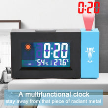 Load image into Gallery viewer, 8290 Electronic Colour Screen Weather Clock Weather Forecast Projection Clock Rotatable Digital Clock, Without USB Cable, With USB Cable